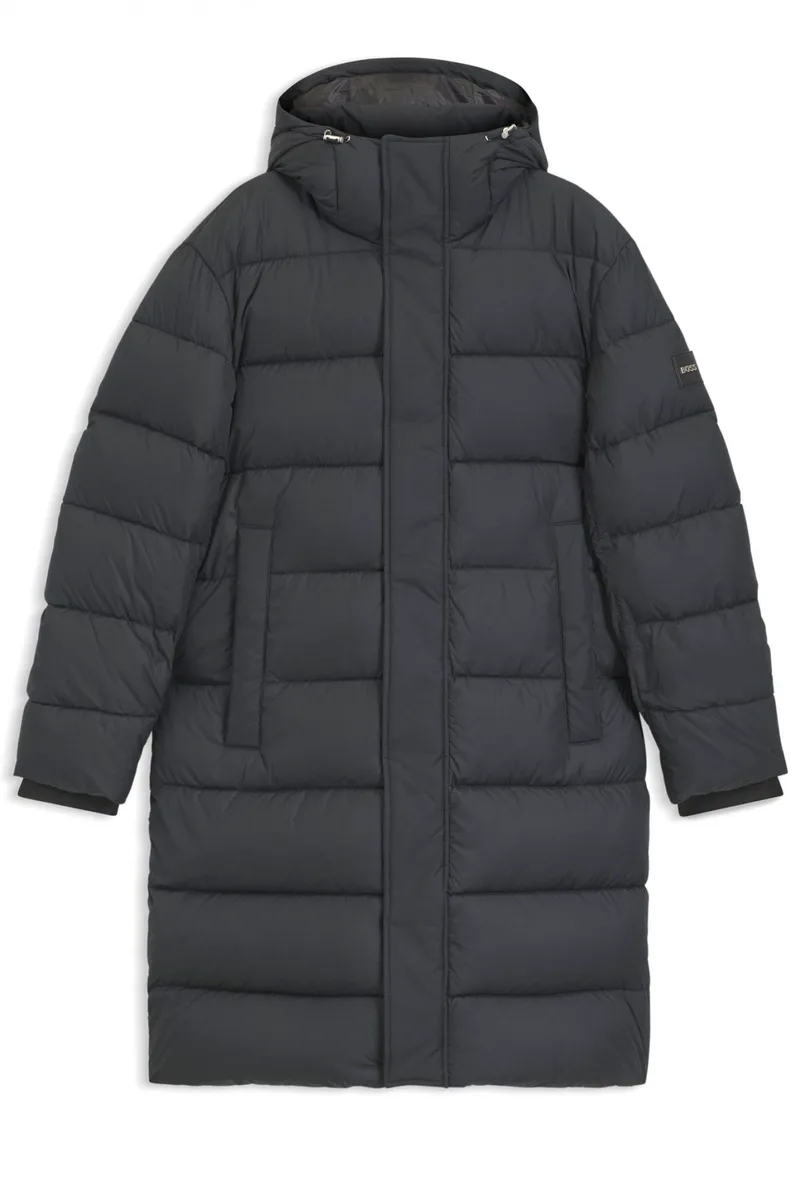 BOSS ΜΠΟΥΦΑΝ PUFFER H-CENUTO HOODIE ΜΑΥΡΟ
