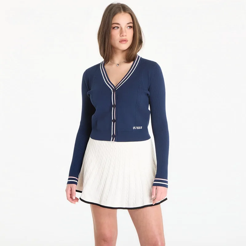 Πουλόβερ GUESS Tricia Cardi Sweater Silk Blue XS