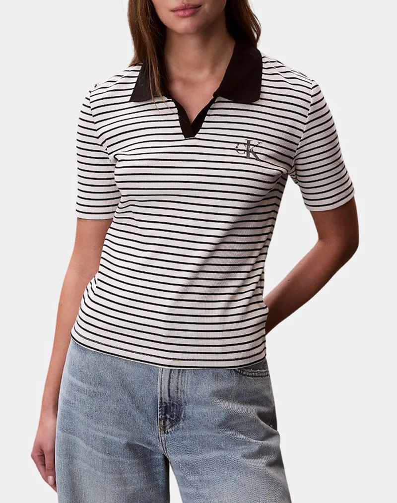 CALVIN KLEIN JEANS MONOLOGO RIB POLO (STRIPE) LV047F835G-XDY Multi
