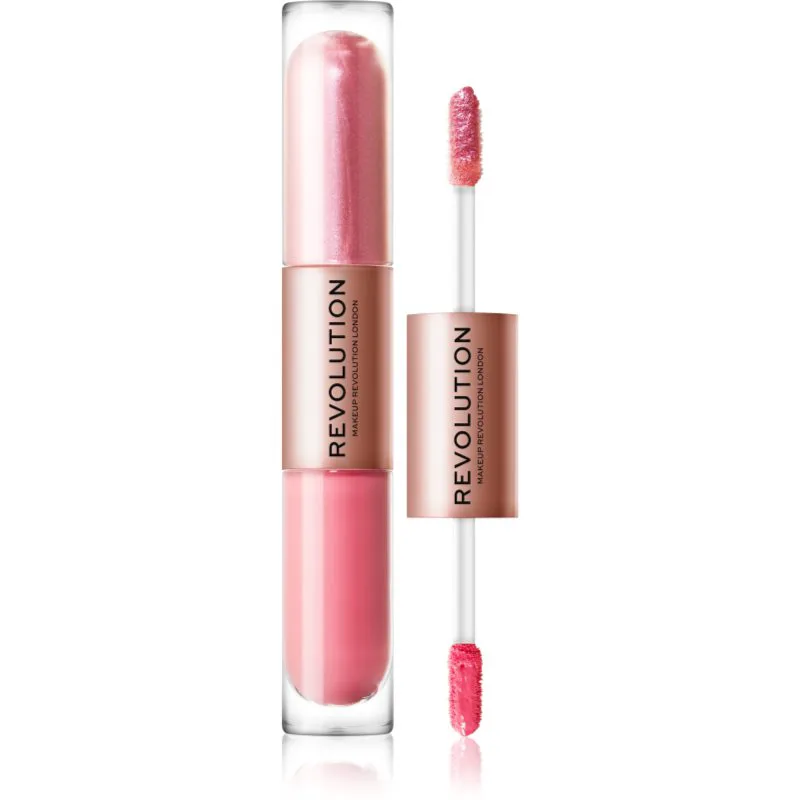 Revolution Double Up υγρές σκιές ματιών 2 σε 1 απόχρωση Blissful Ροζ 2x2.2 ml