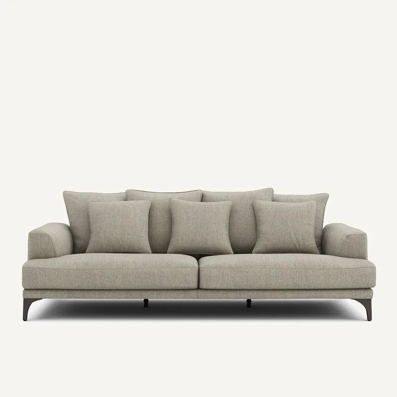 Καναπές με τουίντ ταπετσαρία Μ105xΠ217xΥ84cm