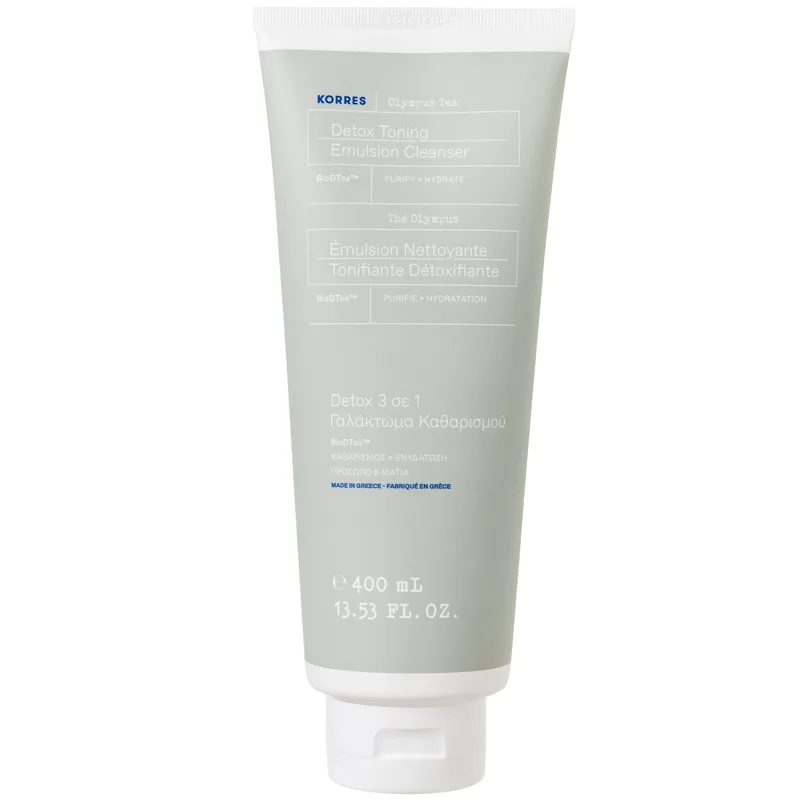 Korres Olympus Tea Detox Toning Emulsion Cleanser 3 in 1 Γαλάκτωμα Καθαρισμού Προσώπου 3 σε 1 για Καθαρισμό, Τόνωση & Ντεμακιγιάζ 400ml