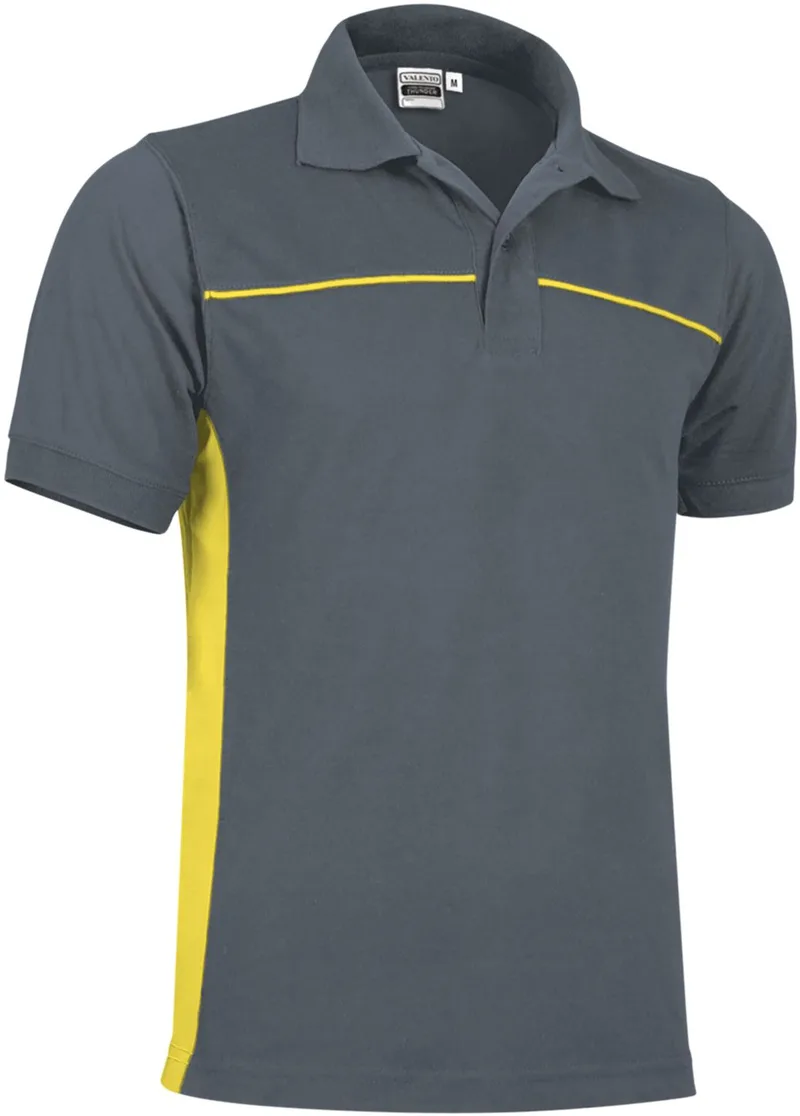 Κοντομάνικο Polo Shirt THUNDER Valento POVATHUGA Cement Grey-Lemon Yellow