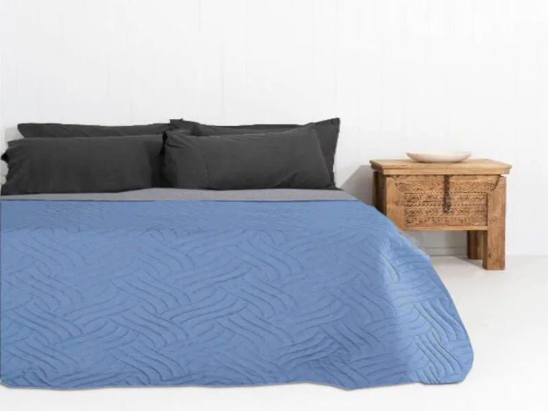 Κουβερλί Υπέρδιπλο Microfiber Διπλής Όψης Γαρύφαλλο 220x240 - Γκρι