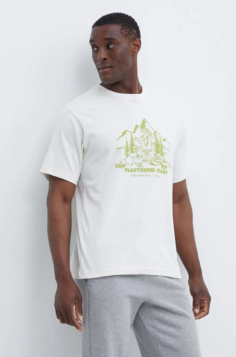 Βαμβακερό μπλουζάκι The North Face Patron Plasticfree Peaks