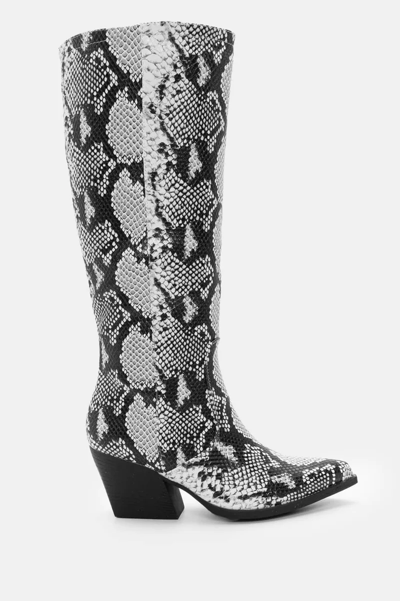 Μπότες Μυτερές Snake Print - Φίδι