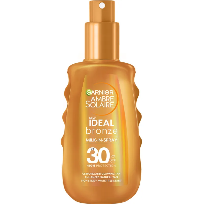 Garnier Ambre Solaire Ideal Bronze Milk-in-Spray Spf30 Αντηλιακό Γαλάκτωμα Υψηλής Προστασίας σε Spray 150ml