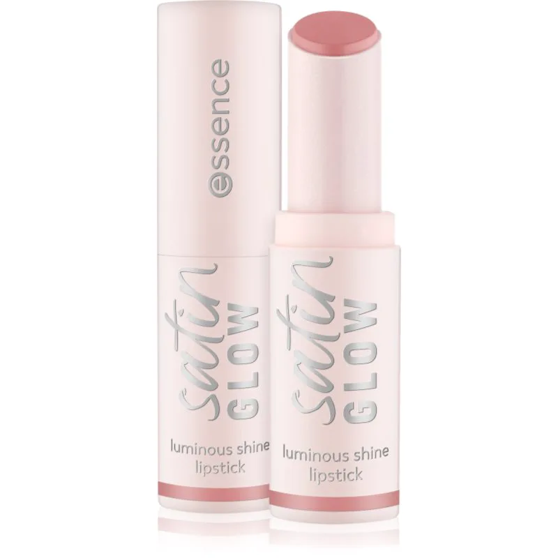 essence satin GLOW Κρεμώδες κραγιόν με σατέν φινίρισμα απόχρωση 02 Blushin It 3.5 γρ