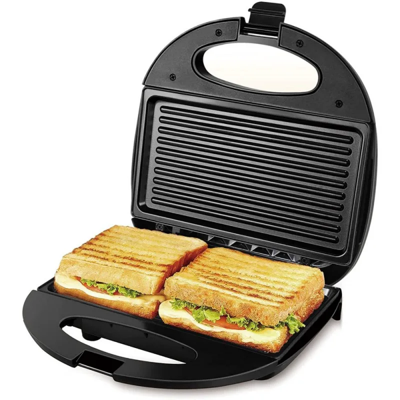Τοστιέρα - Σαντουιτσιέρα Oliver Voltz OV51442C, 750W, Για 2 τοστ, Αντικολλητικές πλάκες, Ανοξείδωτο / μαύρο