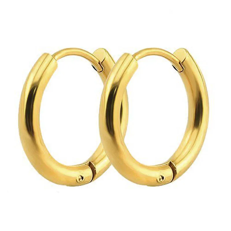 Jt Ατσάλινα σκουλαρίκια κρίκοι 2.5mm unisex Χρυσό