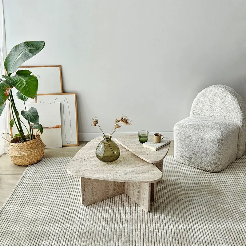 Σετ Τραπεζάκια Σαλονιού Ballare Set - Travertine 552Nos2575 90x35x60 cm