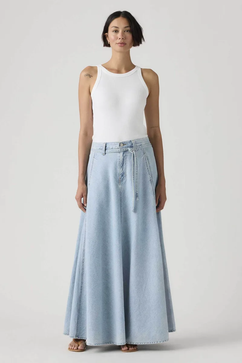 Levi's® γυναικεία maxi φούστα denim ψηλόμεση Relaxed Fit - 001T40014 Denim Blue Ανοιχτό