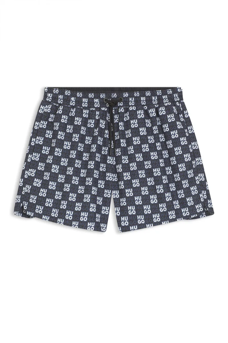 HUGO ΜΑΓΙΩ AARON_SWIM ALL OVER LOGO ΜΑΥΡΟ-ΜΠΛΕ
