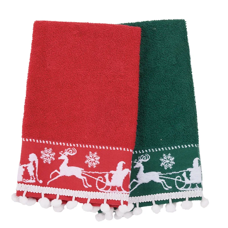 Das home christmas ποτηροπανα σετ 2τμχ 30x50 0818 green, red