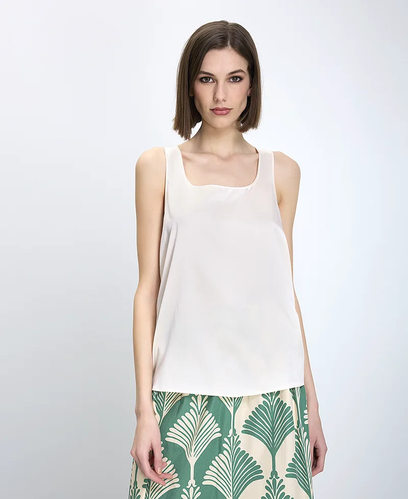 Penny Black Γυναικείο Τοπ Regular Fit Μεταξωτό Εκρού