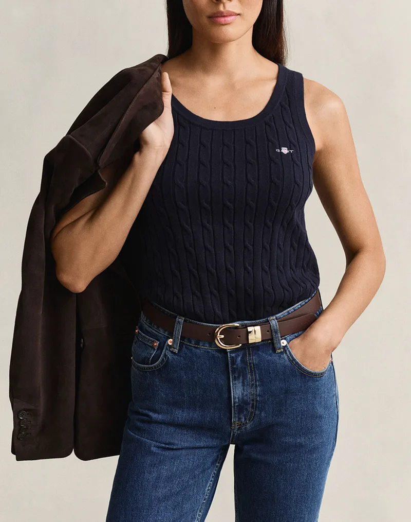 GANT ΜΠΛΟΥΖΑ ΧΜ STRETCH COTTON CABLE TANK TOP 3GW4800107-433 DarkBlue