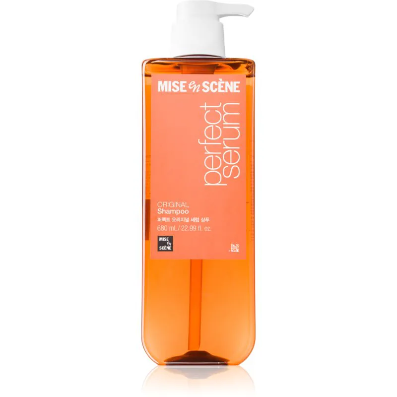 mise en scene Perfect Serum Original Shampoo αποκαταστατικό σαμπουάν Για λάμψη και απαλότητα μαλλιών 680 ml