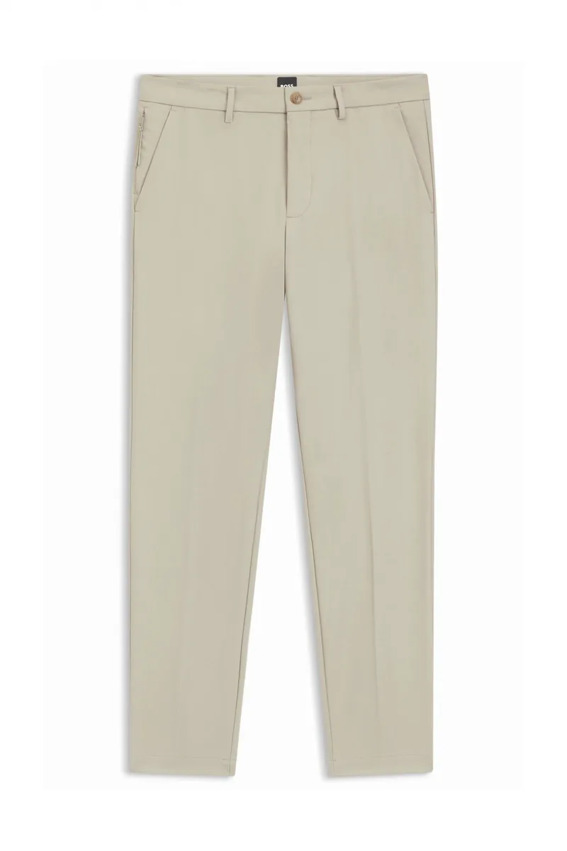 BOSS ΠΑΝΤΕΛΟΝΙ CHINO SLIM FIT P-KAITON1-ZIP ΜΠΕΖ