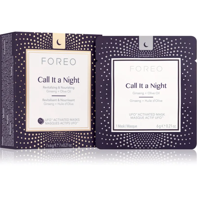 FOREO UFO™ Call It a Night αναζωογονητική μάσκα νύχτας για ανανέωση της επιδερμίδας με θρεπτικό αποτέλεσμα 7x6 γρ
