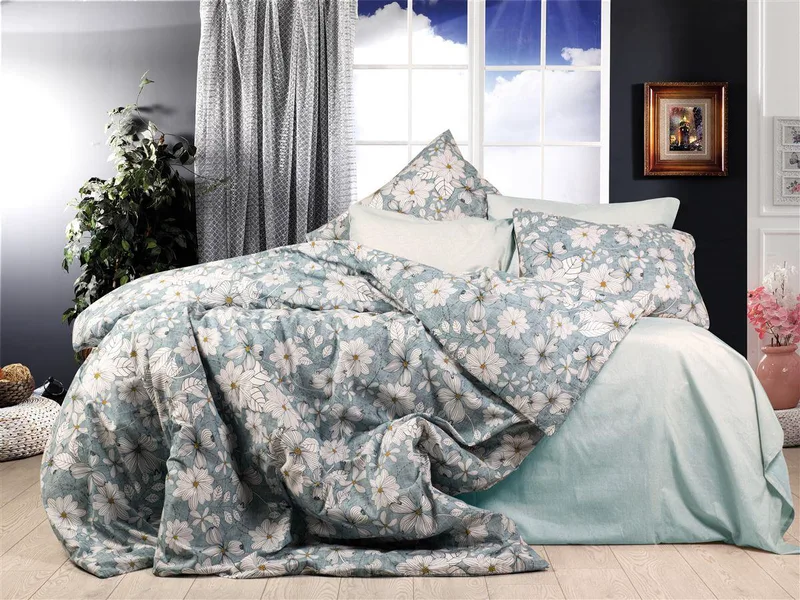 Παπλωματοθήκη Polycotton Μονή 160x240εκ. Ήρα 425 White-Denim Blue DimCol (Χρώμα: Λευκό, Ύφασμα: 70% Βαμβάκι-30% Polyester, Μέγεθος: Μονά) - DimCol - 33310823016