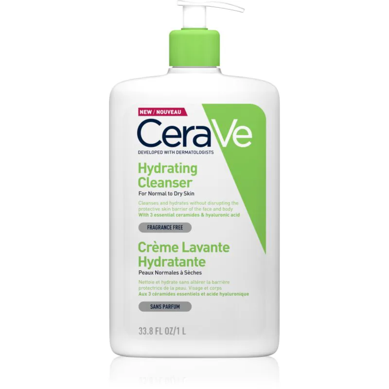 CeraVe Cleansers Hydrating Cleanser λοσιόν καθαρισμού με ενυδατικό αποτέλεσμα 1000 ml