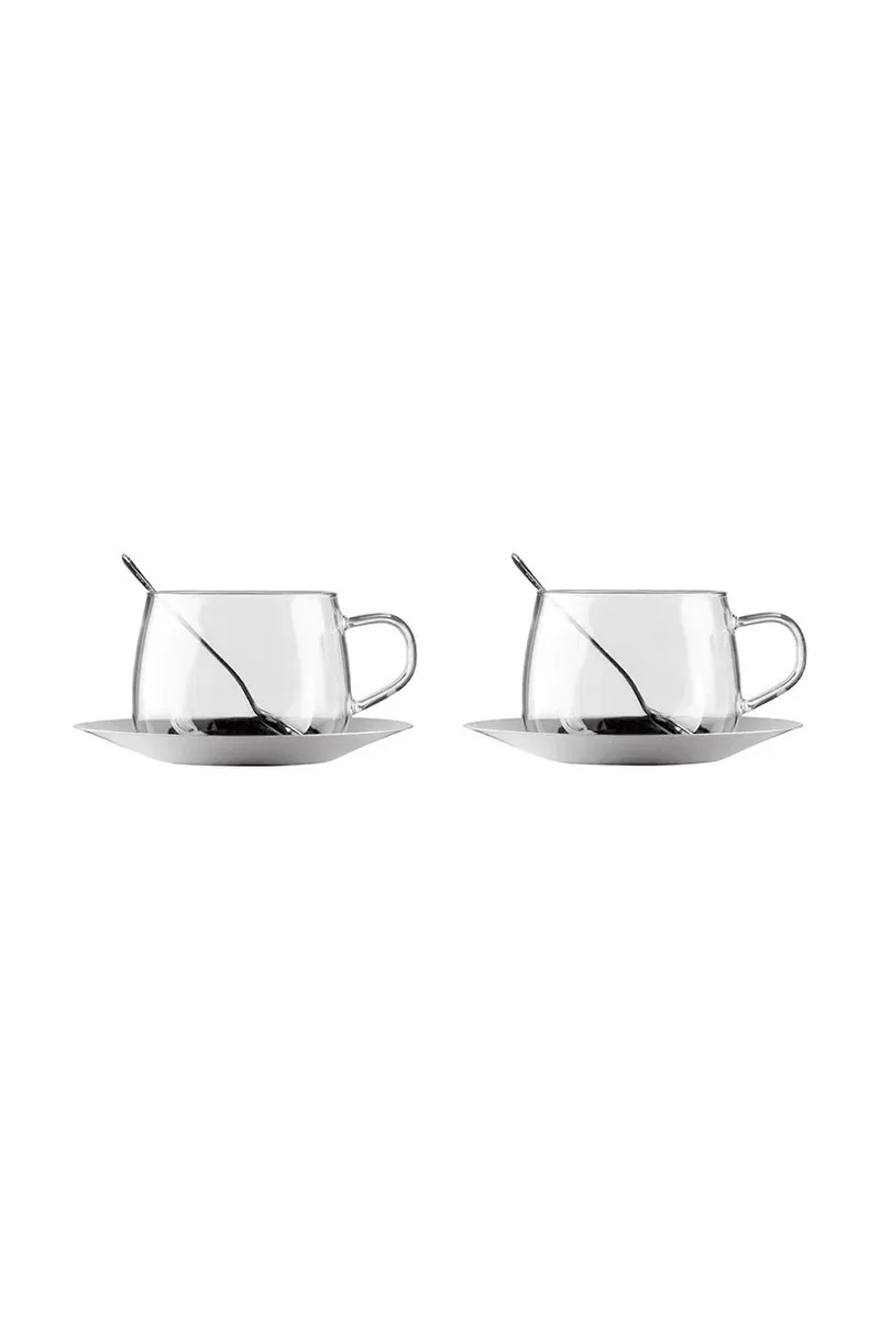 Vialli Design φλιτζάνι με μικρό πιάτο από βοριοπυριτικό γυαλί 400 ml