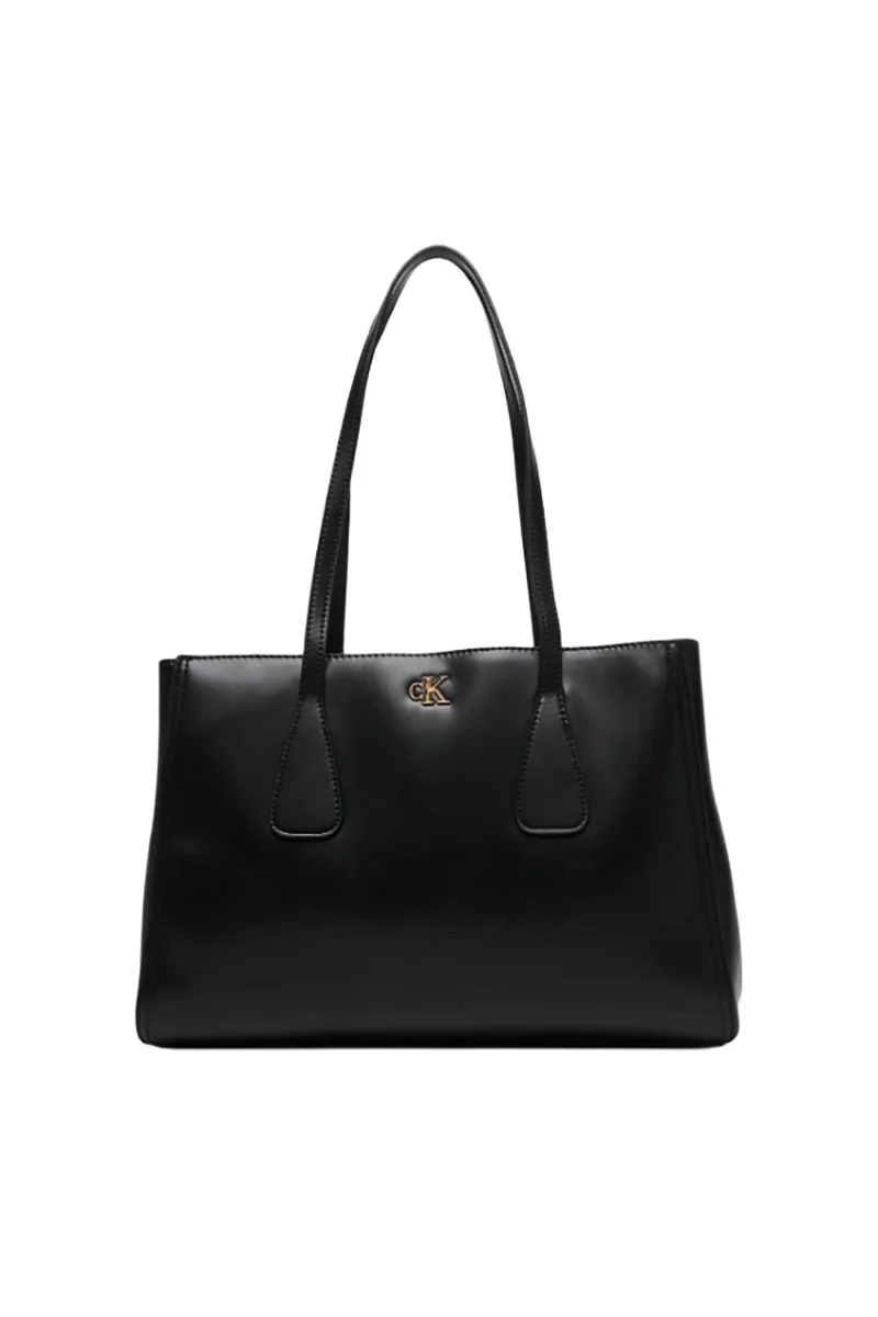 Calvin Klein Jeans γυναικεία τσάντα tote μονόχρωμη με λογότυπο - LV04F3442G Μαύρο