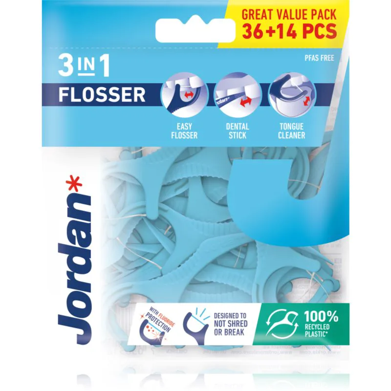 Jordan Flosser 3in1 οδοντικό νήμα 50 τμχ
