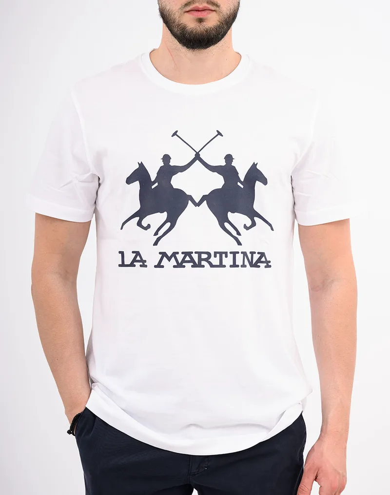 LA MARTINA ΜΠΛΟΥΖΑ T-SHIRT ΚΜ MAN S/S TSHIRT JERSEY 3LMMCR001-00001 White