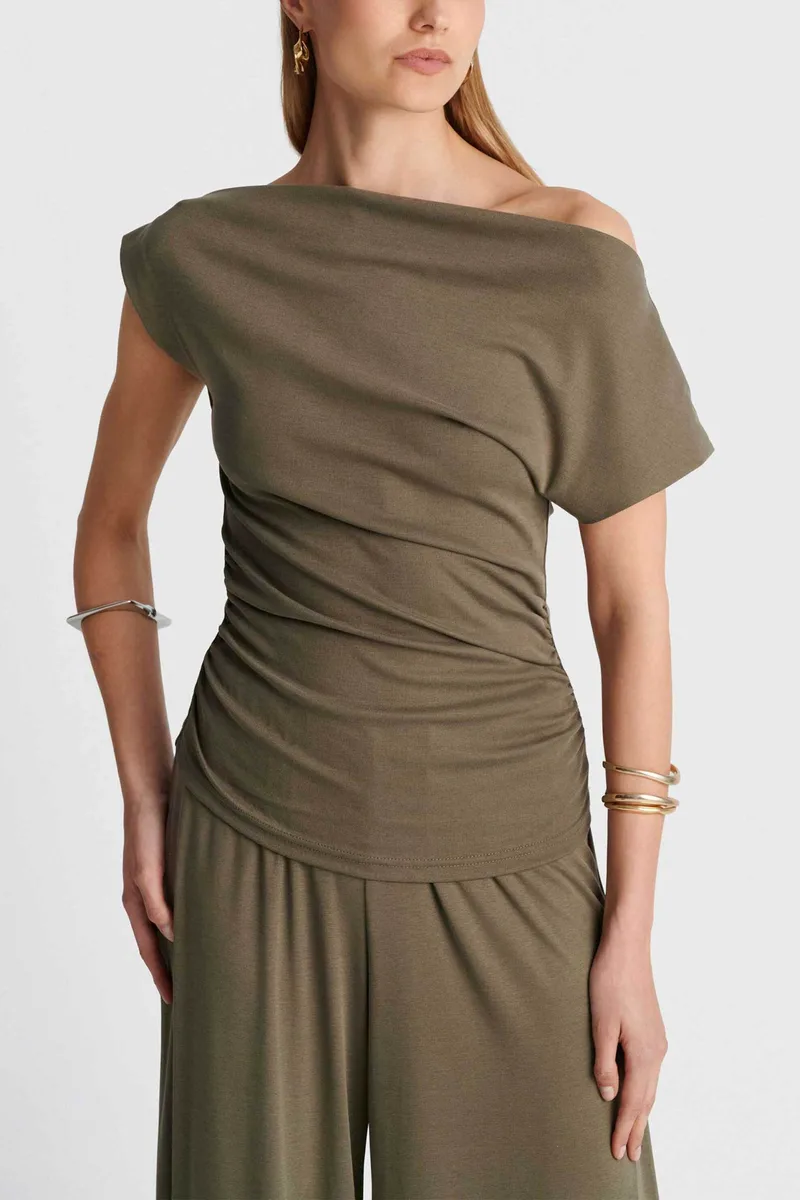 'ALE γυναικεία μπλούζα off shoulder - 8923039 Χακί