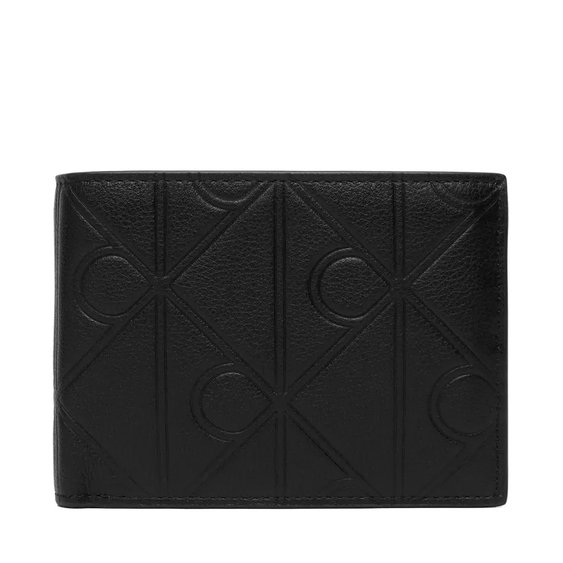 Πορτοφόλι Calvin Klein Xl Emblem Aop Emboss Trifold LV04D1235G Μαύρο