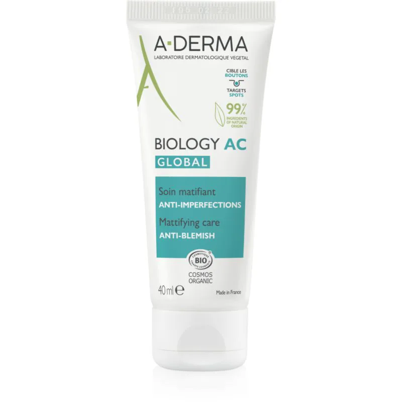 A-Derma Biology AC φροντίδα για ματ αποτέλεσμα ενάντια στις ατέλειες της επιδερμίδας 40 ml