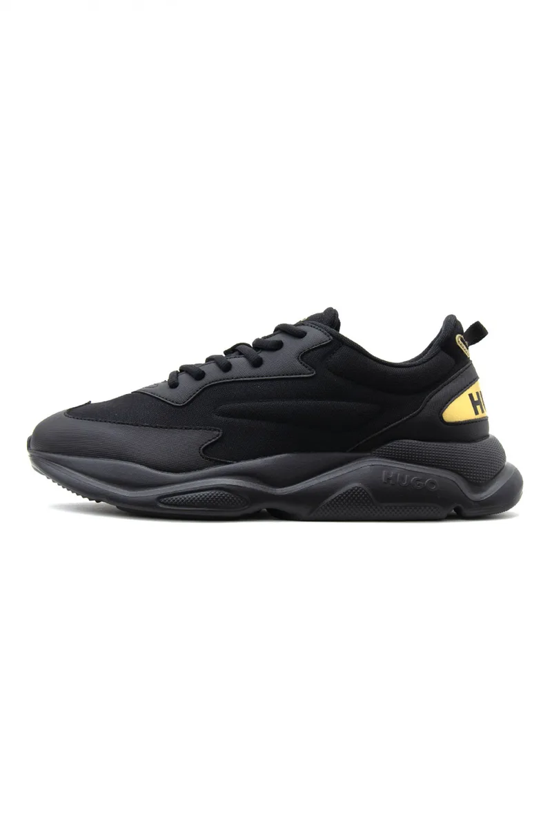 HUGO ΠΑΠΟΥΤΣΙΑ SNEAKERS LEON_RUNN_CVPU_N ΜΑΥΡΟ-ΧΡΥΣΟ