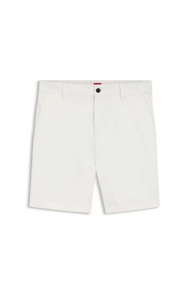 Hugo Boss ανδρική chino βερμούδα Slim Fit "Genar 261S" - 50567293 Λευκό