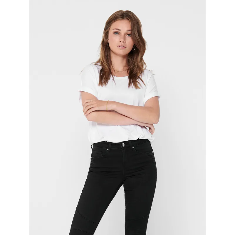 ONLY T-Shirt Moster 15106662 Λευκό Loose Fit