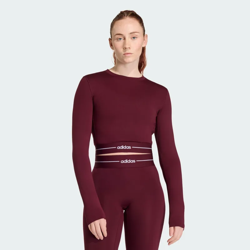 adidas W Hyperglam Cropped Long Sleeve T-Shirt (9000273325_14856)
