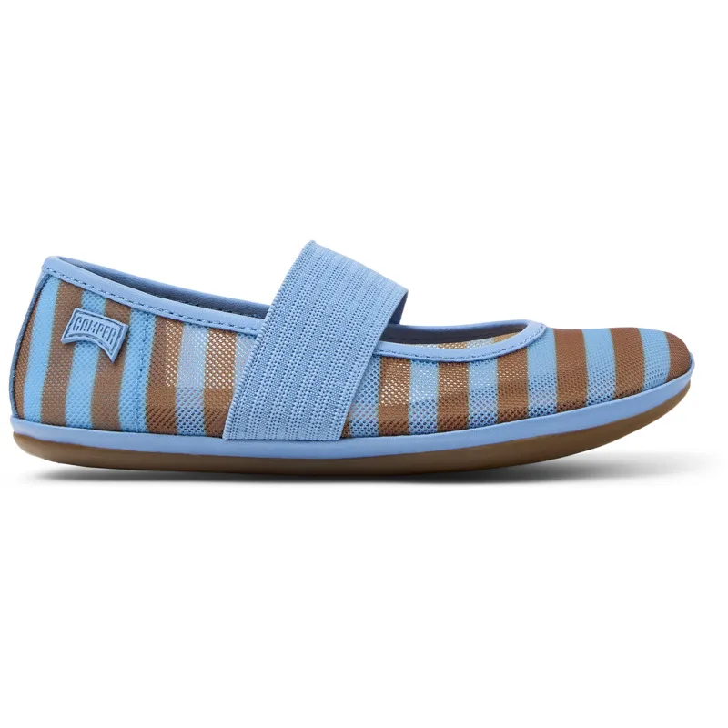 CAMPER Right - Μπαλαρίνες Για Κορίτσια - Μπλε,Καφέ, Μέγεθος 34, Cotton fabric/Smooth leather