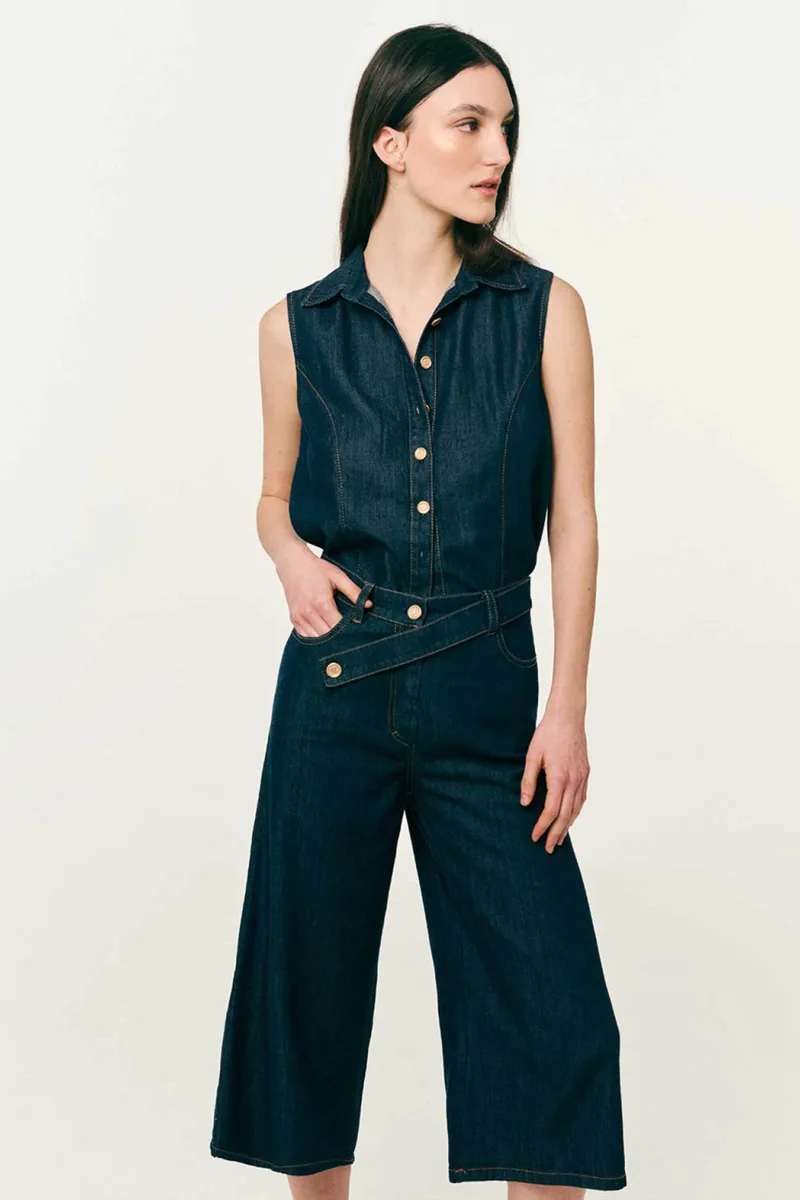 Forel γυναικείο denim γιλέκο - 082.41.01.010 Μπλε Σκούρο
