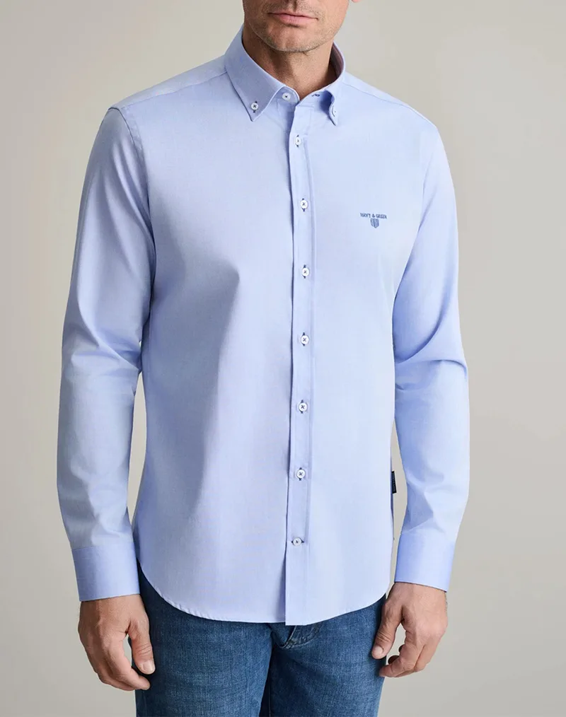 NAVY&GREEN ΠΟΥΚΑΜΙΣΟ COMFORT FIT 24NG.BX220/1B.3-DEEP LIGHT BLUE LightBlue