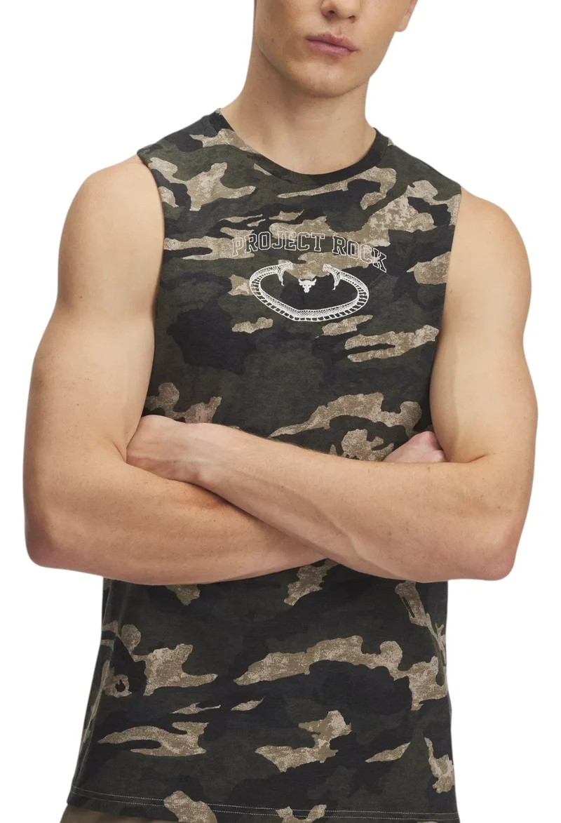 Μπλούζα Αμάνικη Under Armour Project Rock Camo 1389978-299 Ανδρικό