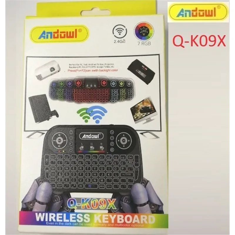 Andowl Q-K09X Ασύρματο Πληκτρολόγιο με Touchpad Αγγλικό US