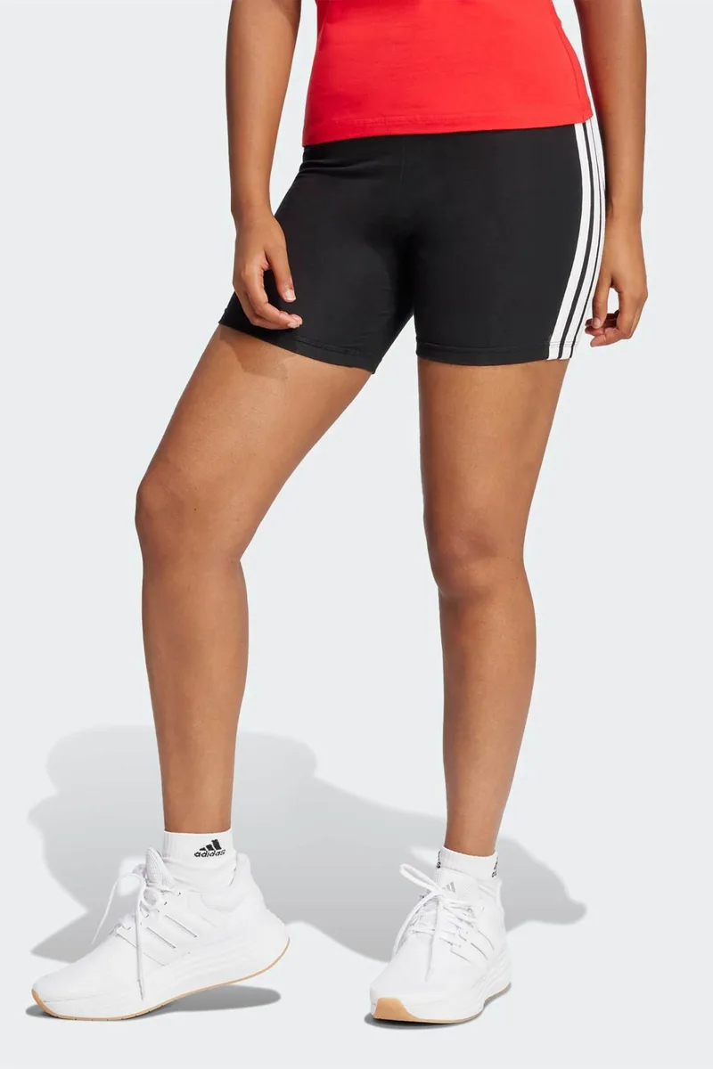 Adidas γυναικείο σορτς Slim Fit "Essentials 3-Stripes High Waisted Biker" - JE1223 Μαύρο