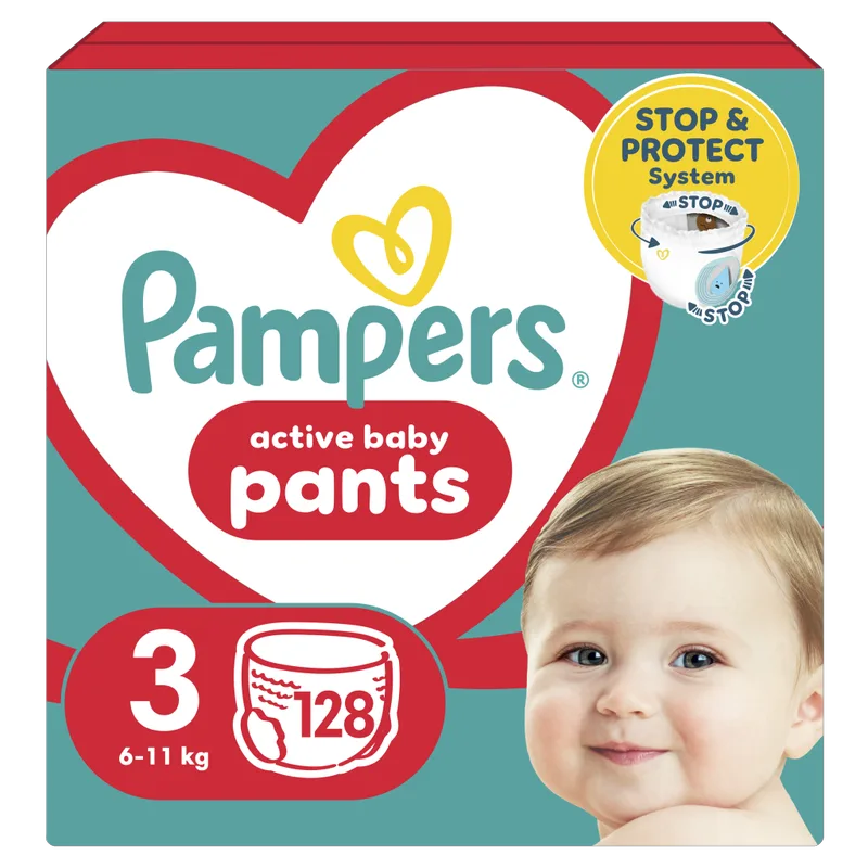 Πάνες Pampers Active Baby Pants No3 Mega Pack (6-11kg) 128 τμχ