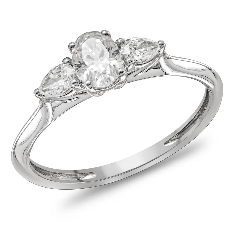 Diamond Group Μονόπετρο Δαχτυλίδι με Διαμάντια Brilliant από Λευκό Χρυσό 18 Καρατίων DDX770