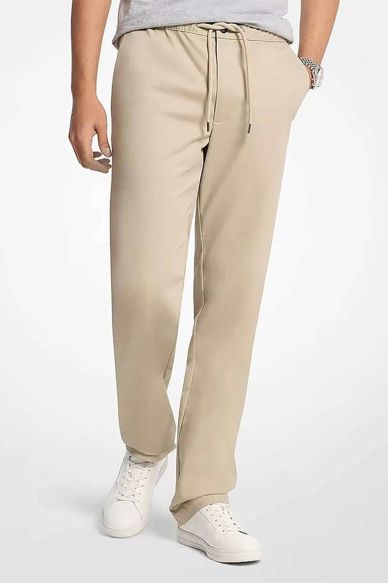 Michael Kors ανδρικό παντελόνι με ελαστική μέση Tapered Fit - CR6305SK7E Μπεζ
