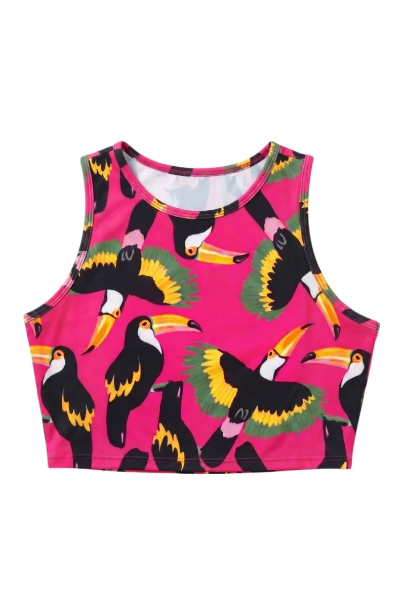 ILLUSION RT Αθλητικά Μπουστάκια CROP TANK TOP - PINK-CROP TANK TOP-PINK