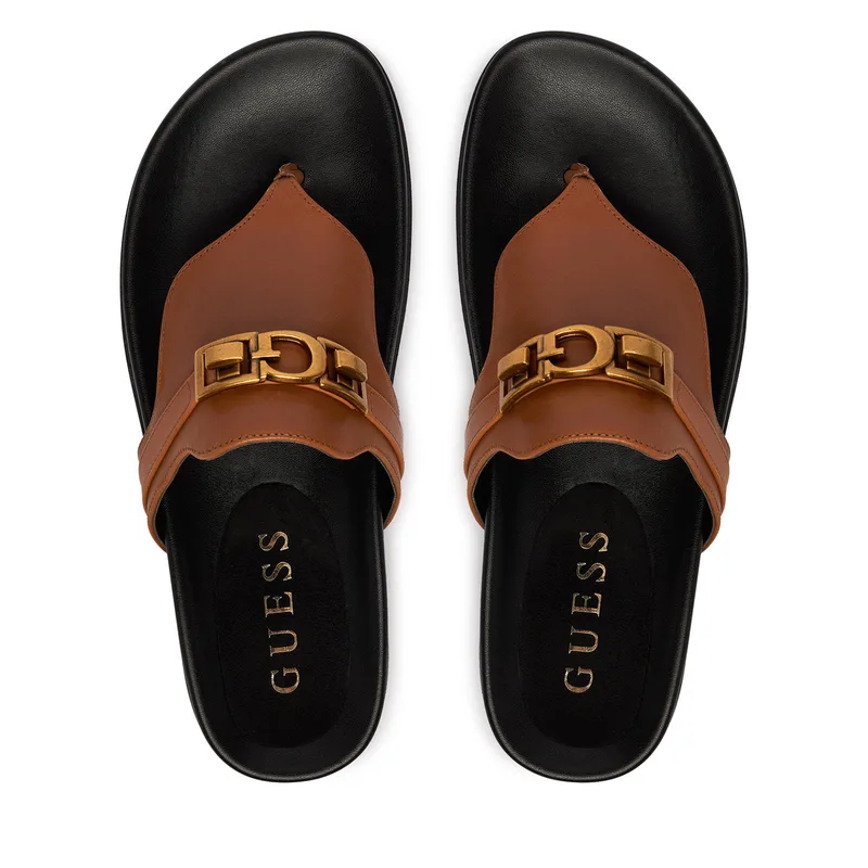 Σαγιονάρες Guess FLJFRR LEA03 Ανοιχτό καφέ