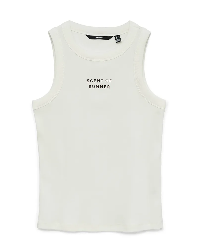 VERO MODA VMNIRA CAISA SL TANK TOP BOX JRS 10341982-Snow WhiteTEXT White