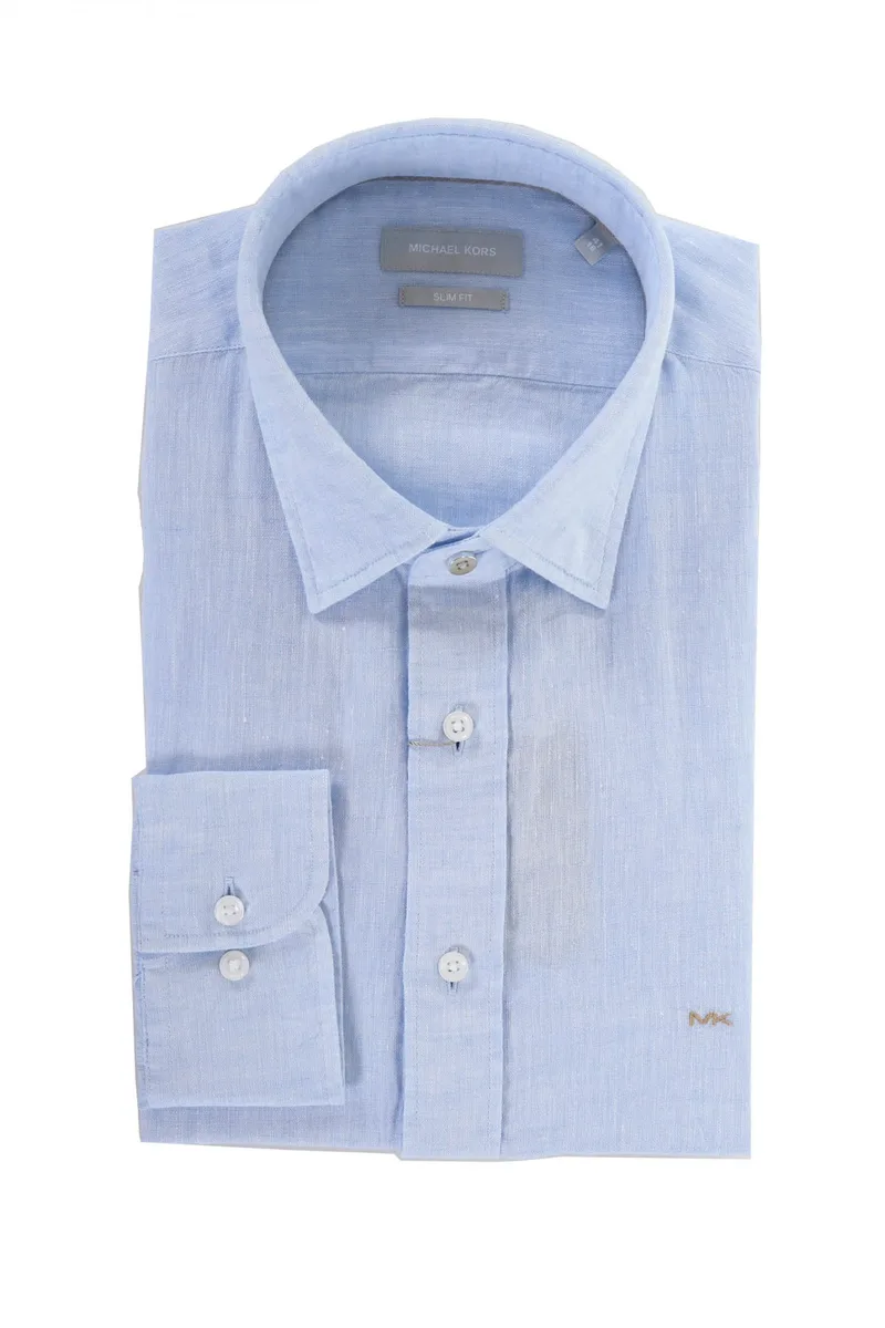 MICHAEL KORS ΠΟΥΚΑΜΙΣΟ SLIM FIT ΛΙΝΟ ΣΙΕΛ