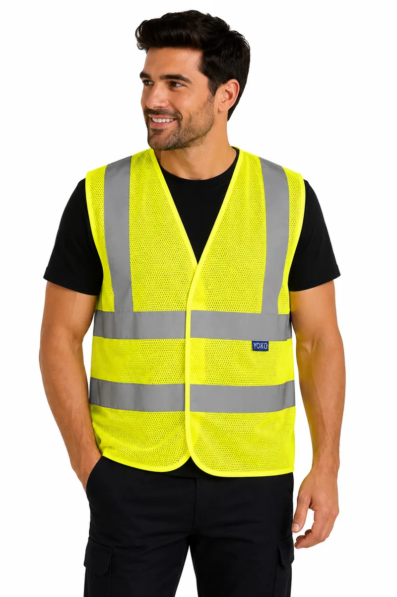 Γιλέκο με ανακλαστικές ταινίες Yoko HVW120 Fluo Yellow